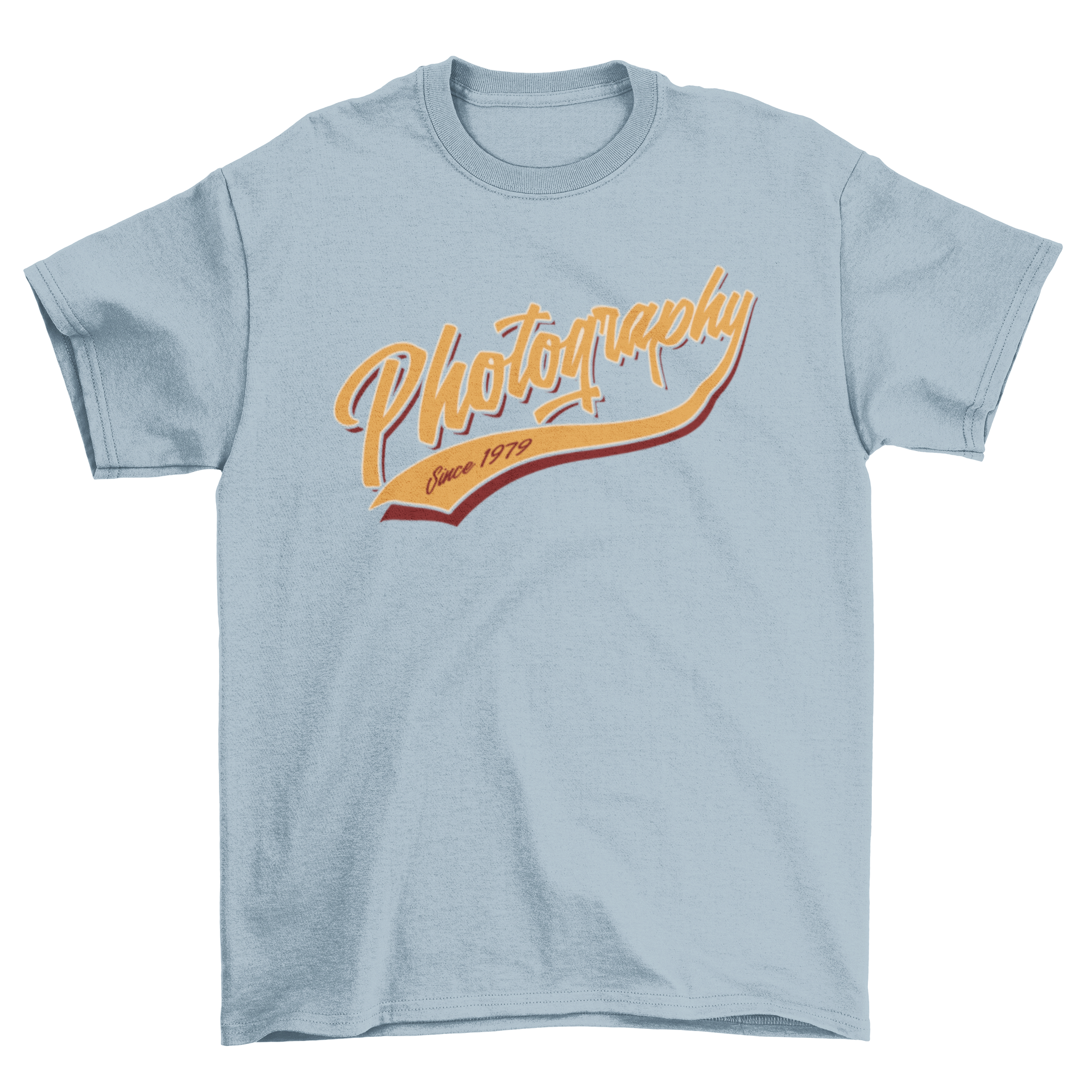 Photography t-shirt featuring 'Photography since 1979' lettering in a stylish design.