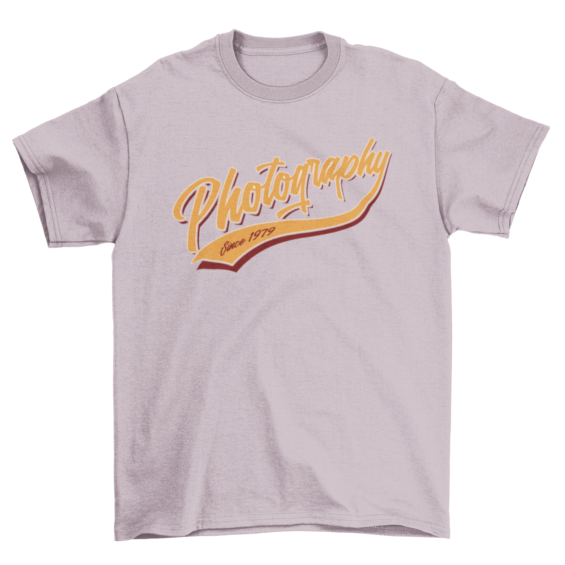 Photography t-shirt featuring 'Photography since 1979' lettering in a stylish design.