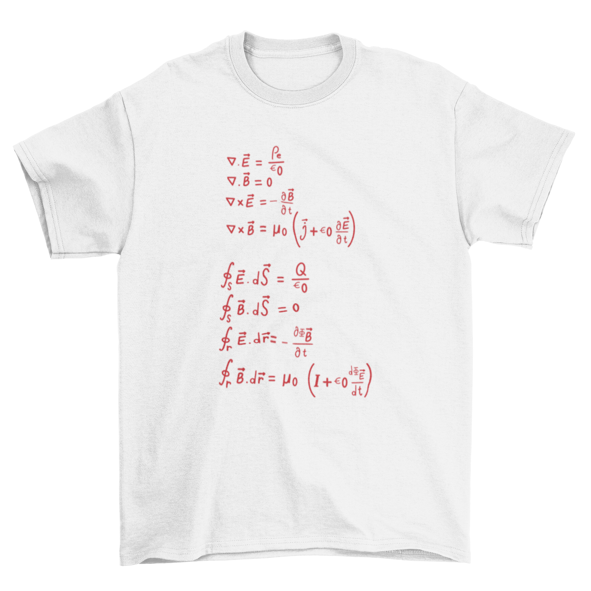 A stylish T-shirt featuring a complex physics formula design, perfect for science enthusiasts.