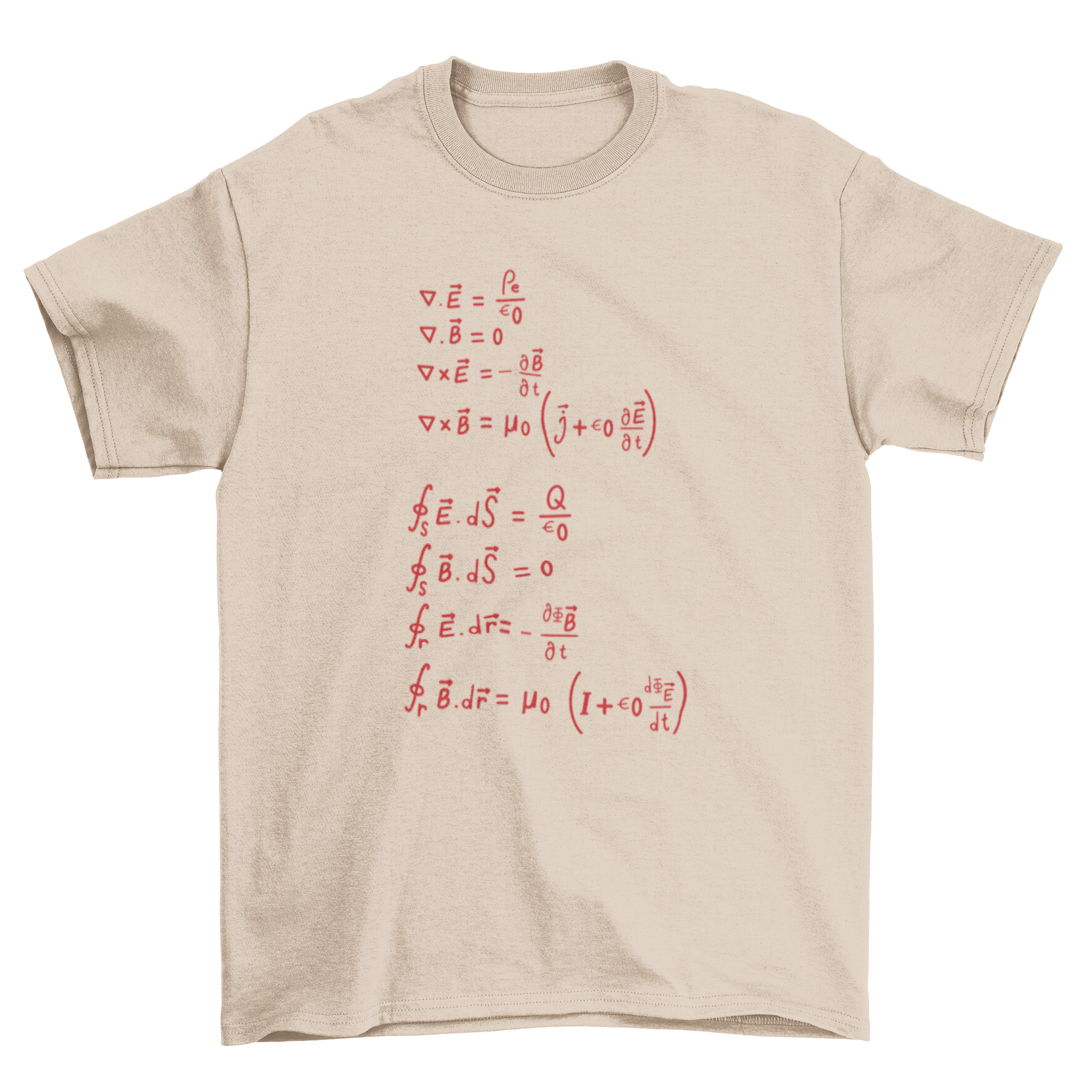 A stylish T-shirt featuring a complex physics formula design, perfect for science enthusiasts.