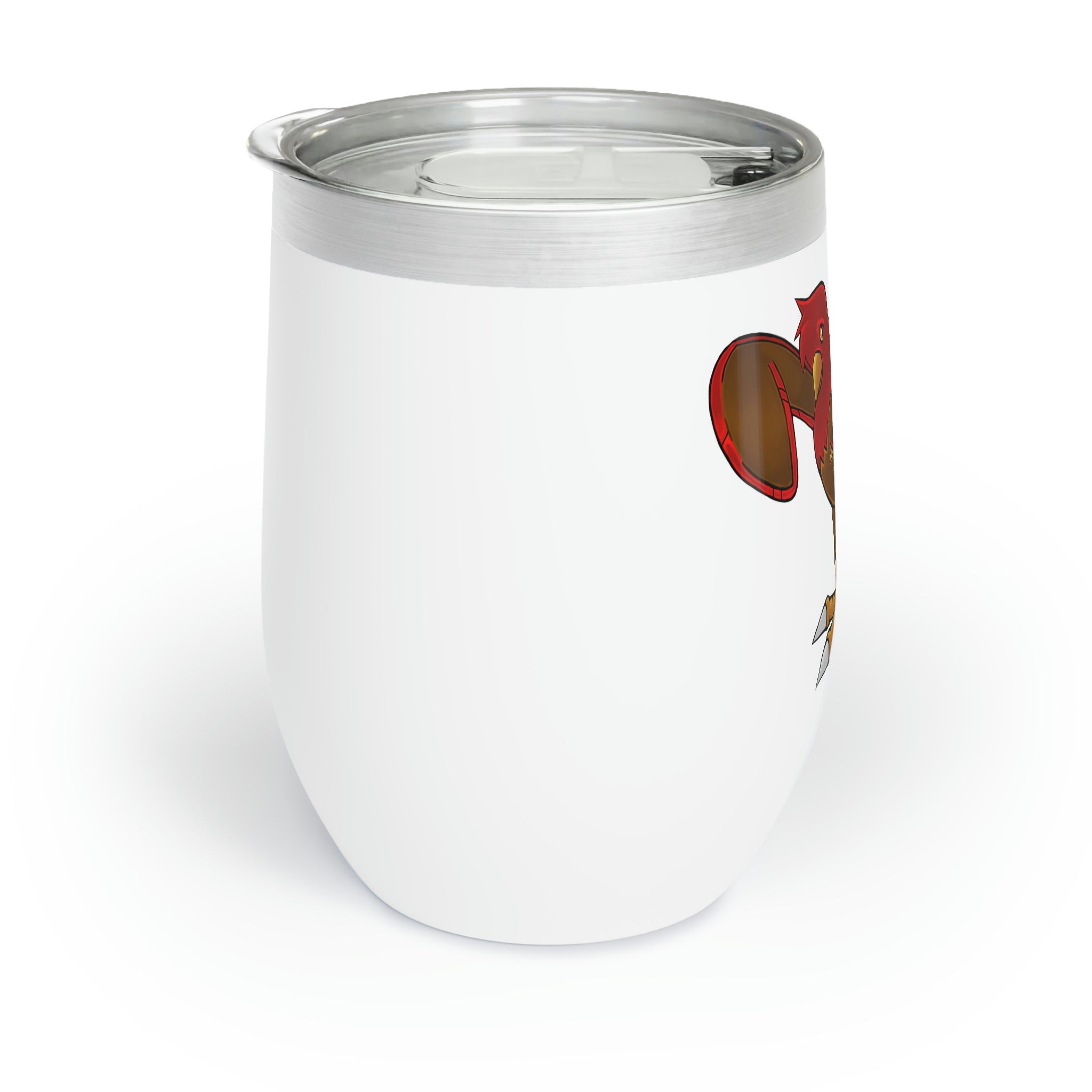 Pidgenna Chill Wine Tumbler in stainless steel with a customizable design, showcasing its double-insulated walls and stemless shape.