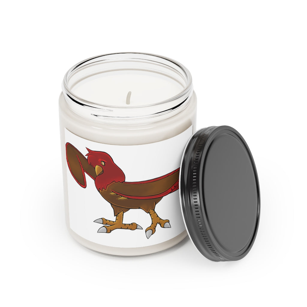 Pidgenna Scented Candle in a glass container, featuring a warm Cinnamon Stick and Vanilla fragrance, hand-poured with vegan soy coconut wax.