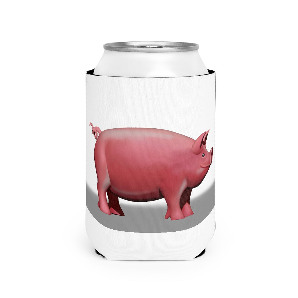 Pig Can Cooler Sleeve made of durable neoprene, designed to fit standard 12 oz cans, featuring a non-slip surface and customizable design.