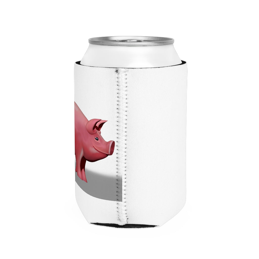 Pig Can Cooler Sleeve made of durable neoprene, designed to fit standard 12 oz cans, featuring a non-slip surface and customizable design.