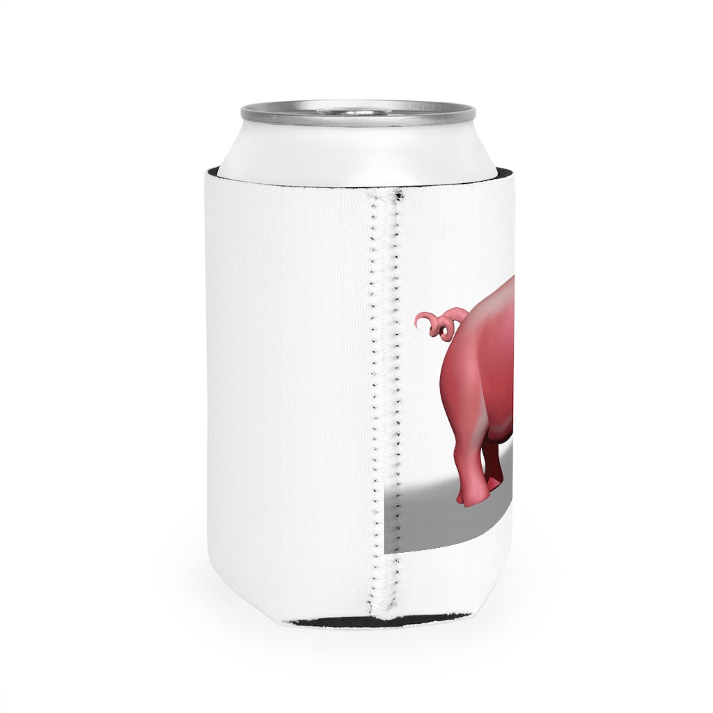 Pig Can Cooler Sleeve made of durable neoprene, designed to fit standard 12 oz cans, featuring a non-slip surface and customizable design.