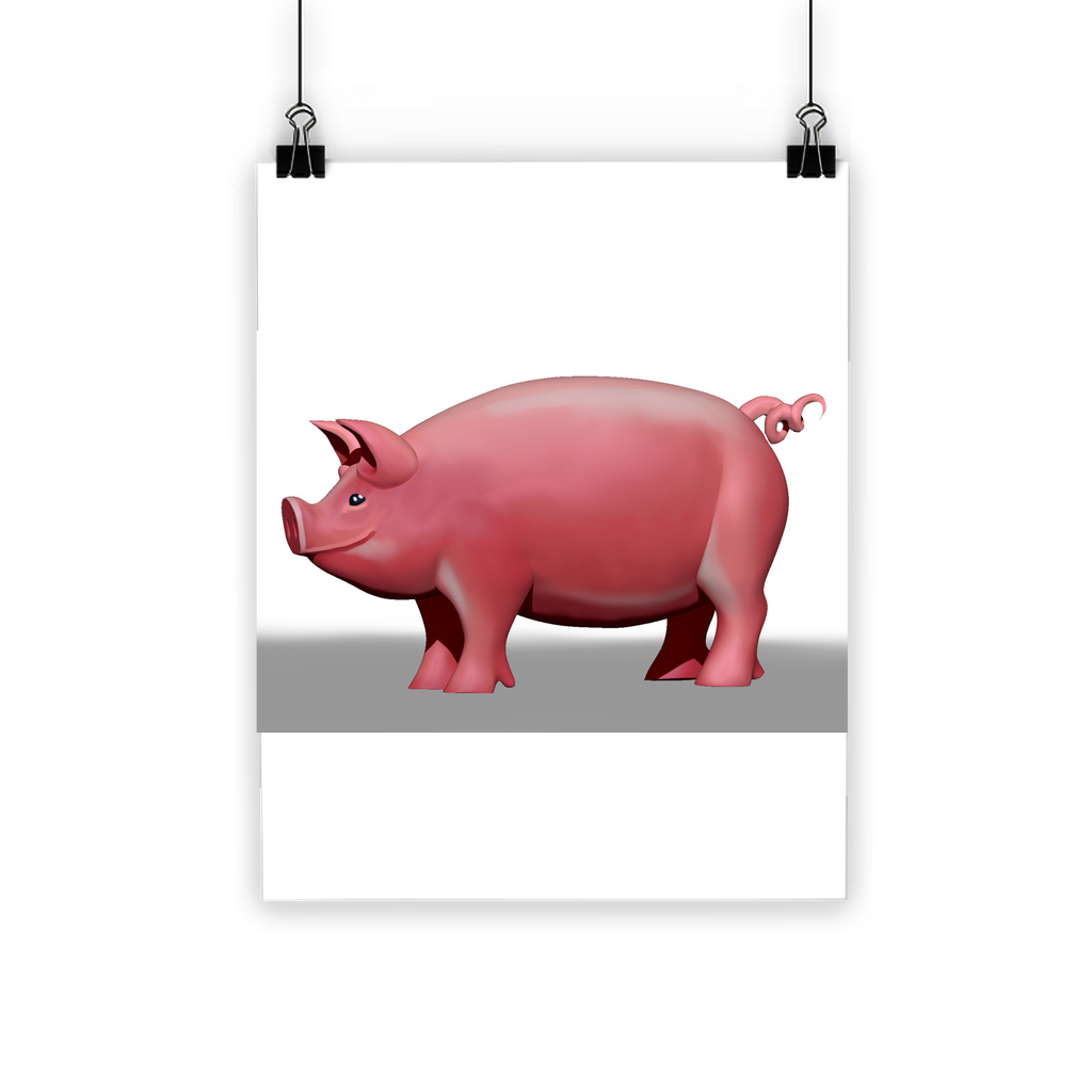 A vibrant Pig Classic Poster showcasing bright colors and a semi-gloss finish, ideal for indoor and outdoor display.