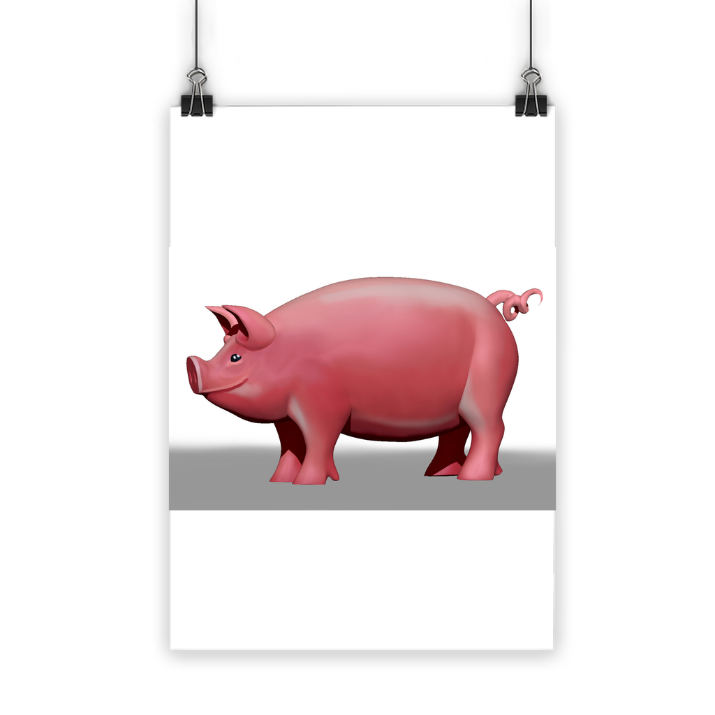 A vibrant Pig Classic Poster showcasing bright colors and a semi-gloss finish, ideal for indoor and outdoor display.