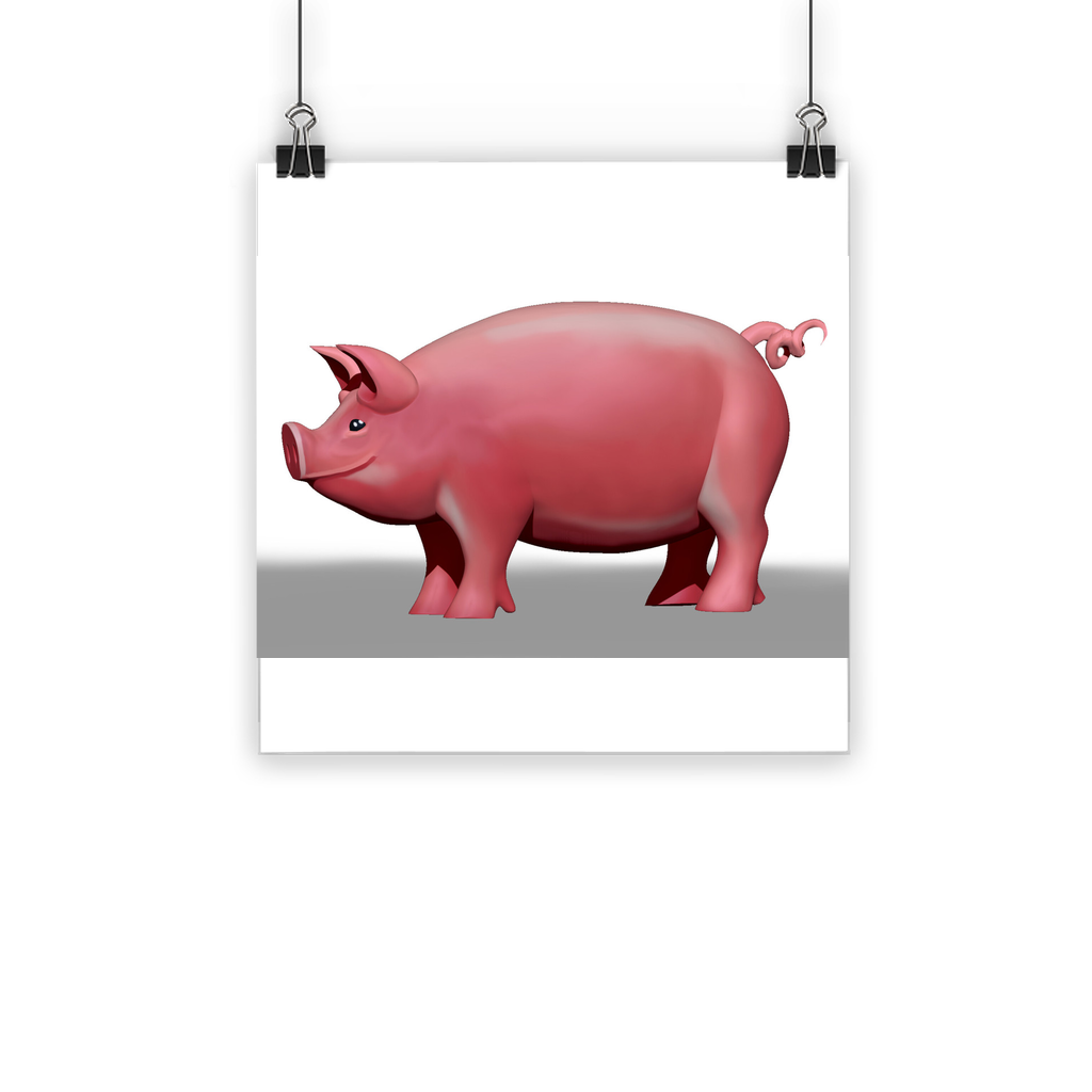 A vibrant Pig Classic Poster showcasing bright colors and a semi-gloss finish, ideal for indoor and outdoor display.