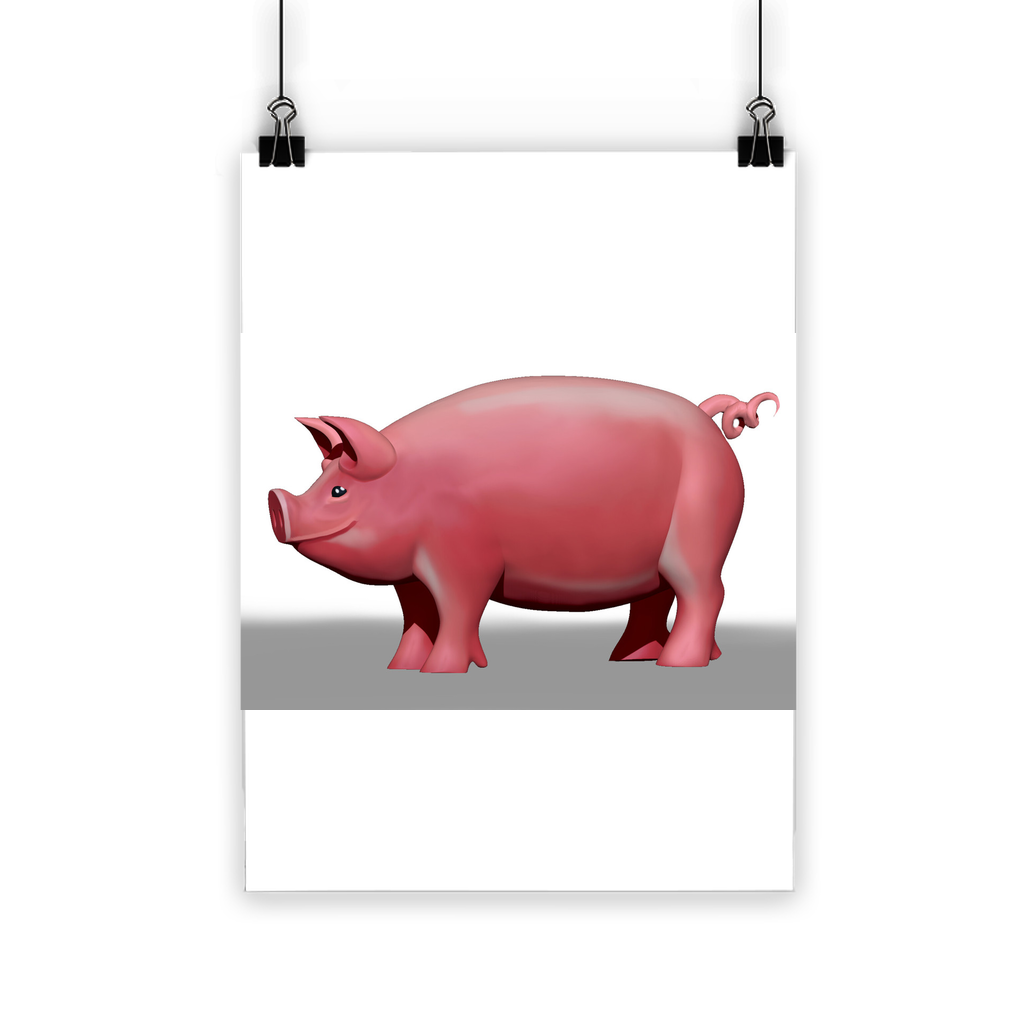 A vibrant Pig Classic Poster showcasing bright colors and a semi-gloss finish, ideal for indoor and outdoor display.