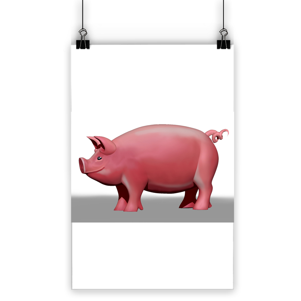 A vibrant Pig Classic Poster showcasing bright colors and a semi-gloss finish, ideal for indoor and outdoor display.