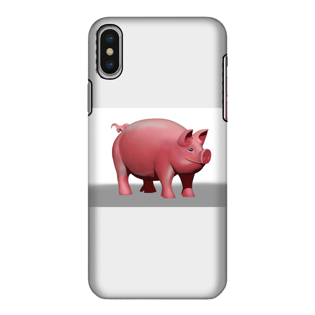 Pig Fully Printed Tough Phone Case showcasing vibrant pig design with dual-layer protection.