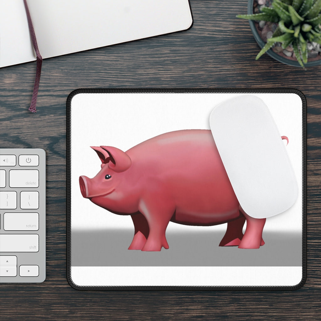 Pig Gaming Mouse Pad featuring vibrant designs and stitched edges, perfect for gaming and work.