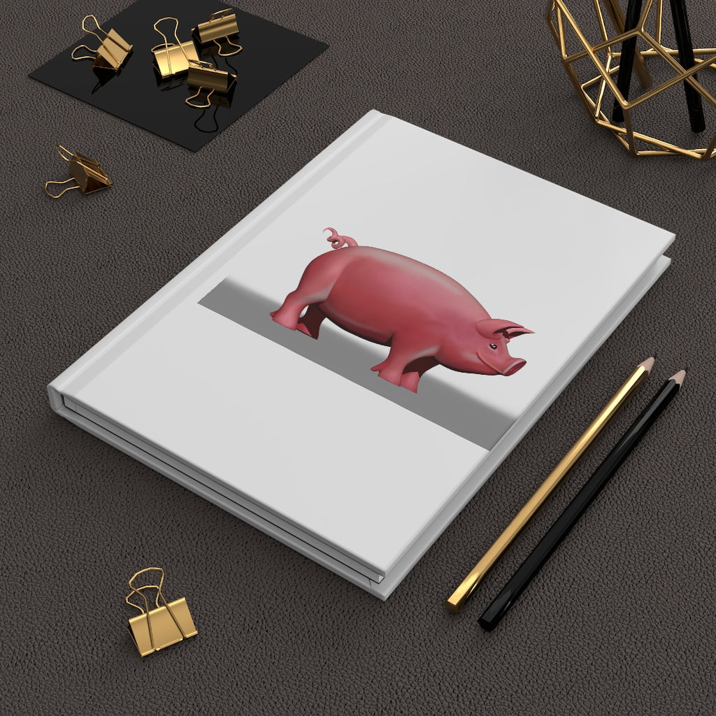 Pig Hardcover Journal Matte with customizable covers and lined pages, showcasing a stylish matte finish.