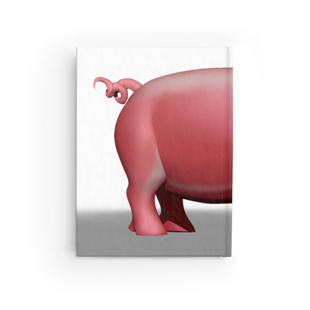 Pig Journal - Ruled Line with hardcover, featuring a vibrant wraparound print and 128 ruled pages.