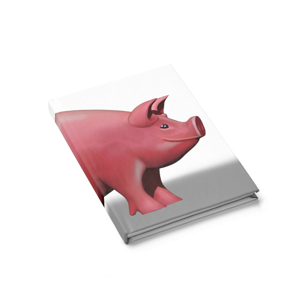 Pig Journal - Ruled Line with hardcover, featuring a vibrant wraparound print and 128 ruled pages.