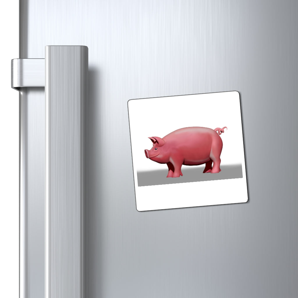 A set of colorful Pig Magnets showcasing various designs, ideal for displaying messages on metallic surfaces.