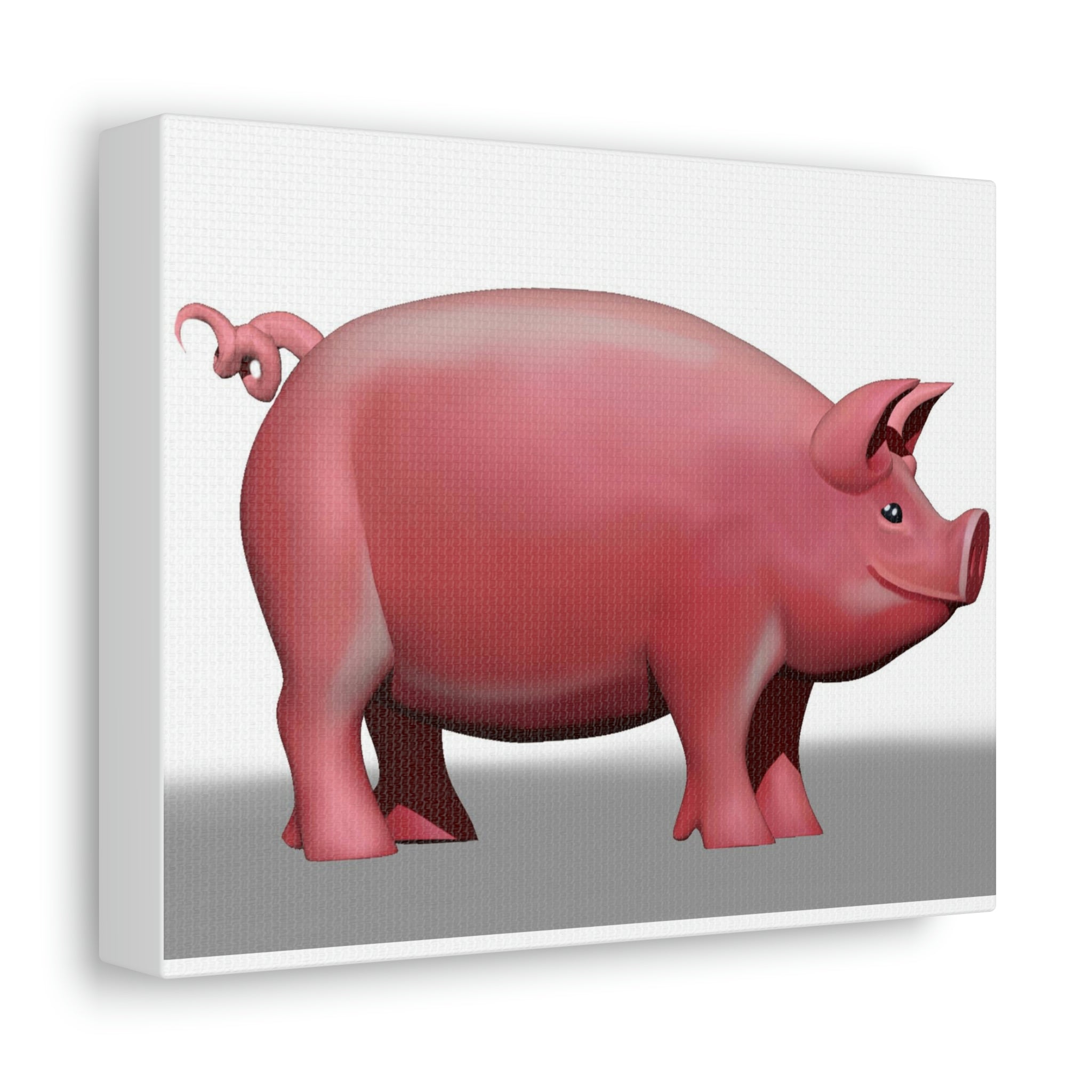 A vibrant Pig Stretched Canvas artwork, showcasing a playful pig design printed on premium canvas and stretched over a sturdy wooden frame.