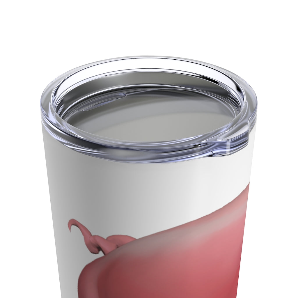 A stylish 20oz stainless steel Pig Tumbler with a see-thru plastic lid, perfect for travel and outdoor use.