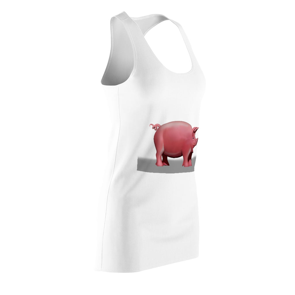 A stylish Pig Women's Cut & Sew Racerback Dress featuring a sporty fit and feminine design, perfect for casual outings.