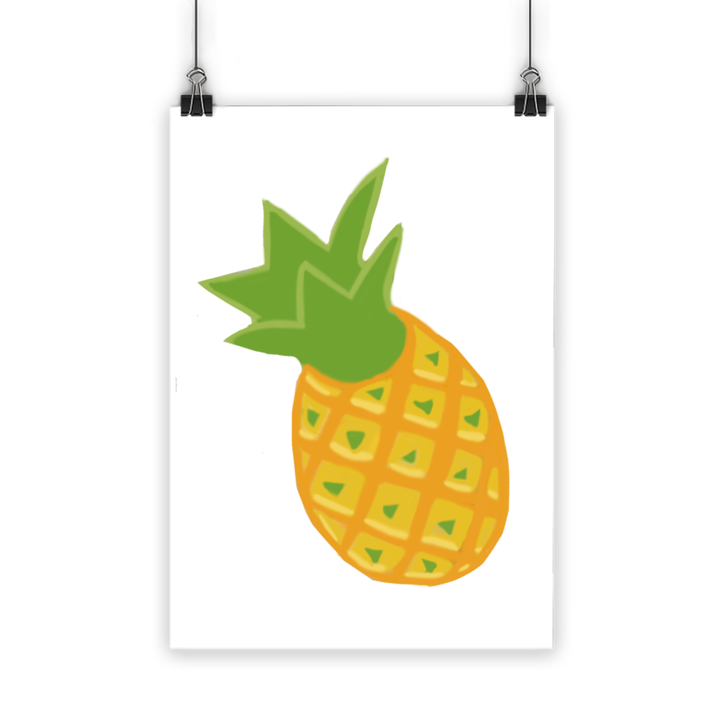 A vibrant Pineapple Classic Poster featuring a detailed pineapple design, printed on semi-gloss paper with bright colors.