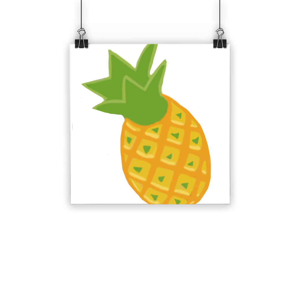 A vibrant Pineapple Classic Poster featuring a detailed pineapple design, printed on semi-gloss paper with bright colors.