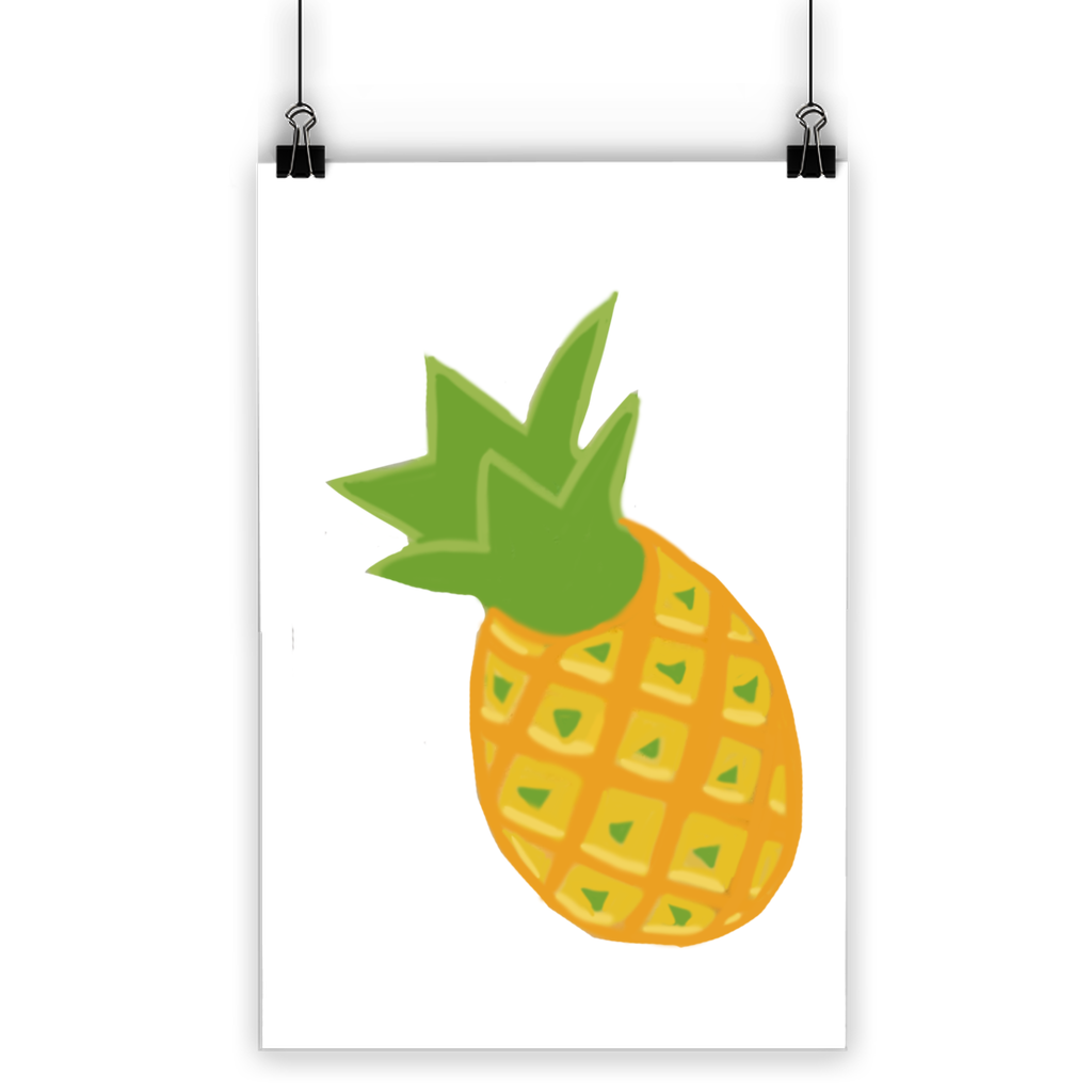 A vibrant Pineapple Classic Poster featuring a detailed pineapple design, printed on semi-gloss paper with bright colors.