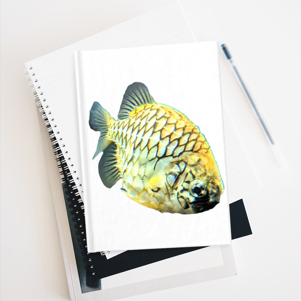 Pineapple Fish Journal with vibrant wraparound print and blank pages, perfect for creativity.