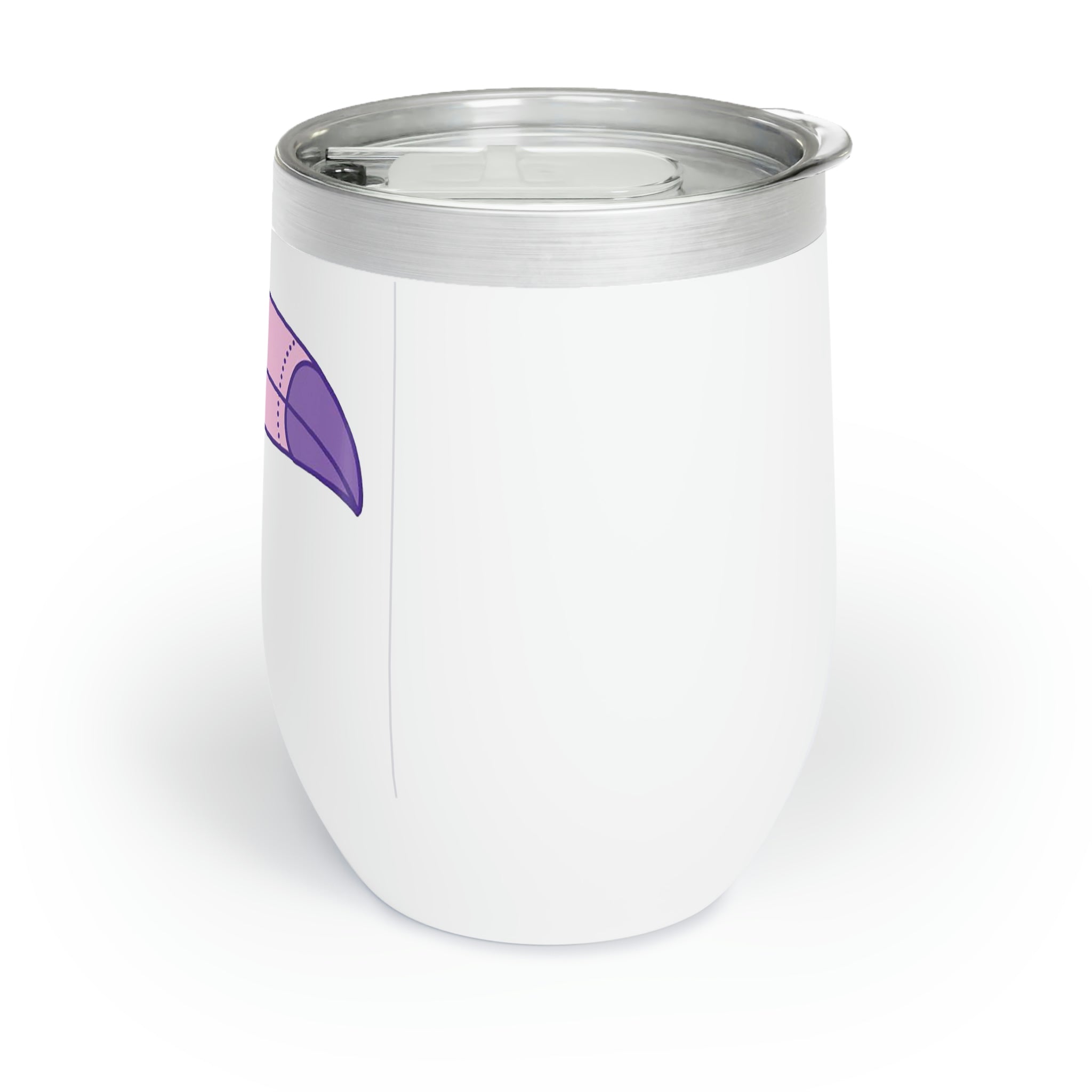 A stylish pink and purple bird wine tumbler, showcasing its double-insulated stainless steel design, perfect for keeping drinks at the ideal temperature.