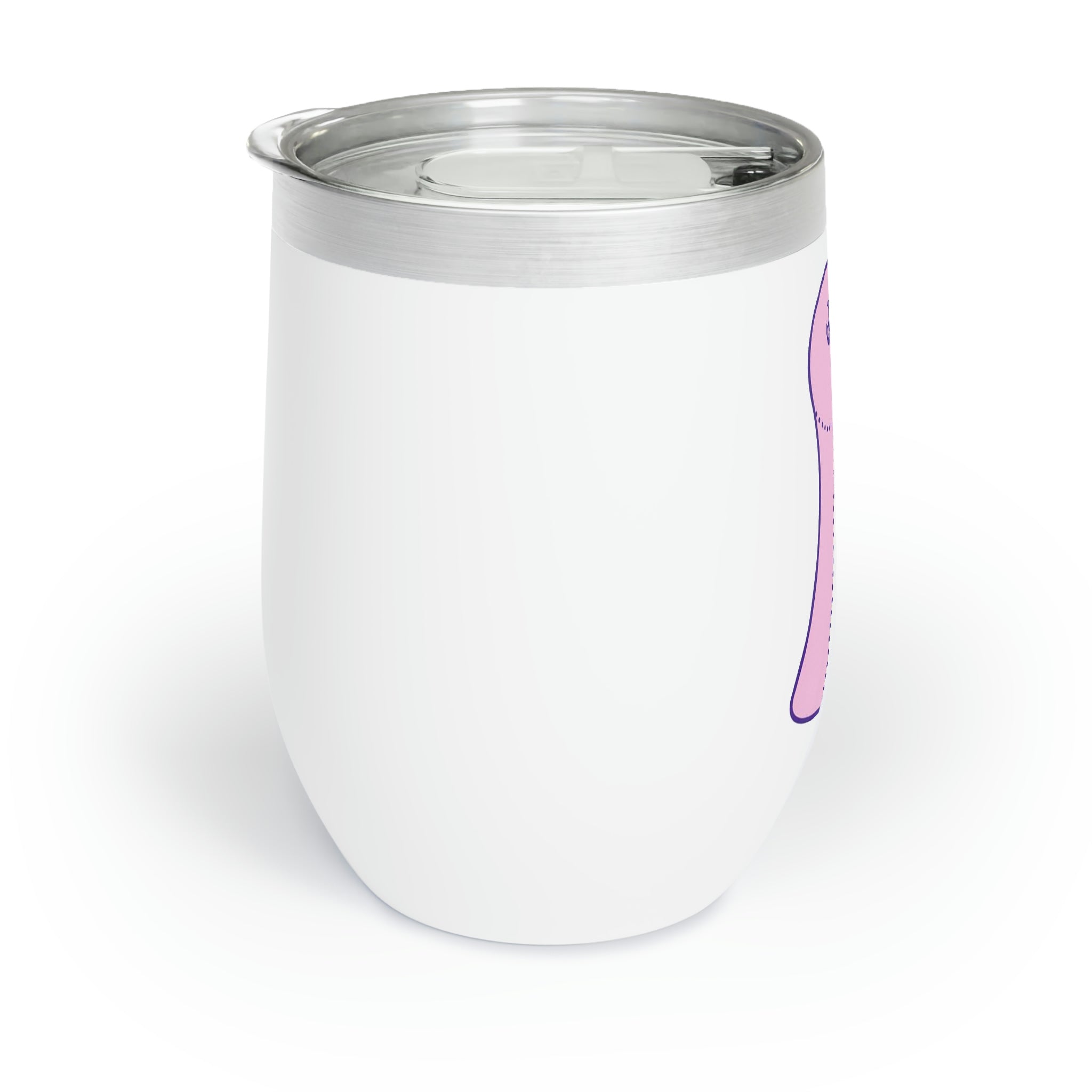 Pink and purple bird design wine tumbler with double insulation, perfect for keeping drinks at the right temperature.