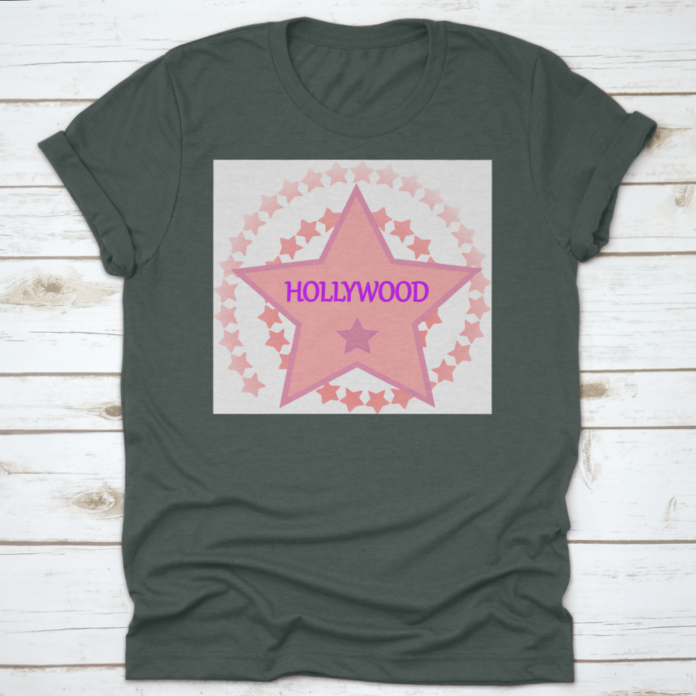 A stylish Pink Star Design t-shirt featuring a vibrant pink star graphic, made from 100% cotton for comfort.