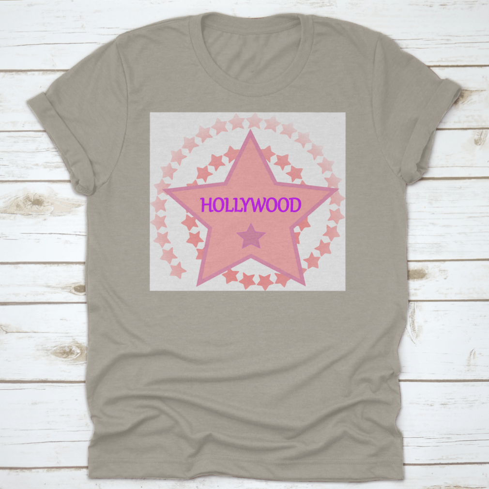 A stylish Pink Star Design t-shirt featuring a vibrant pink star graphic, made from 100% cotton for comfort.