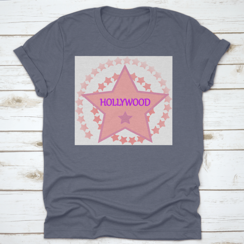 A stylish Pink Star Design t-shirt featuring a vibrant pink star graphic, made from 100% cotton for comfort.