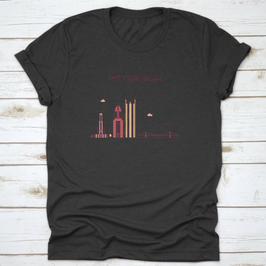 Trendy vector design showcasing the Pittsburgh skyline, featuring iconic buildings and a modern aesthetic.