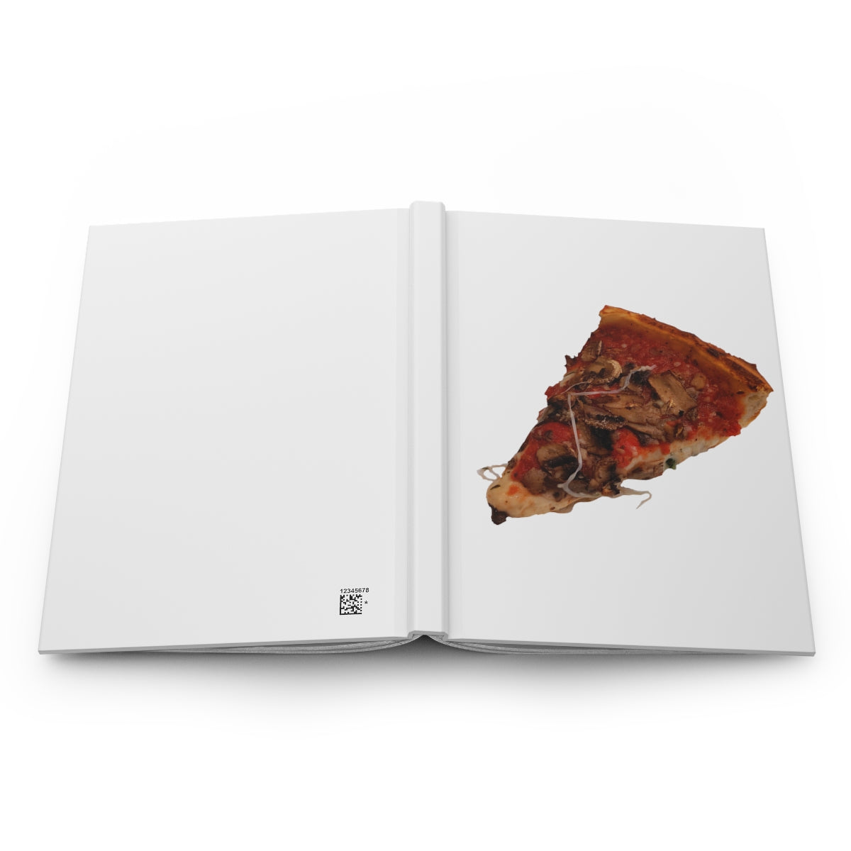 Pizza Hardcover Journal with customizable matte cover and lined pages, perfect for personal journaling.