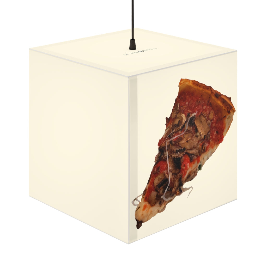 A stylish Pizza Light Cube Lamp showcasing its unique cube design, perfect for indoor decoration and personalized lighting.