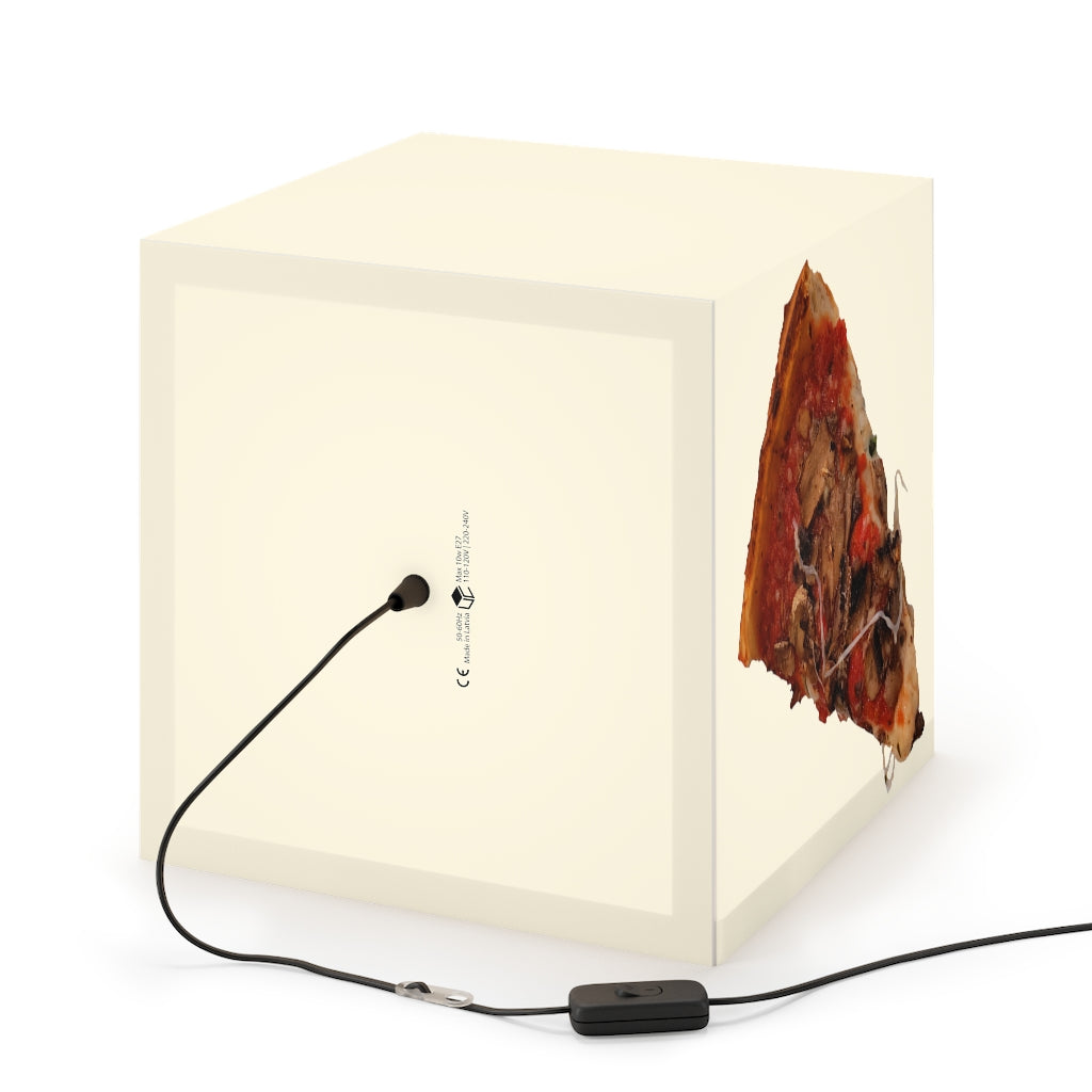 A stylish Pizza Light Cube Lamp showcasing its unique cube design, perfect for indoor decoration and personalized lighting.