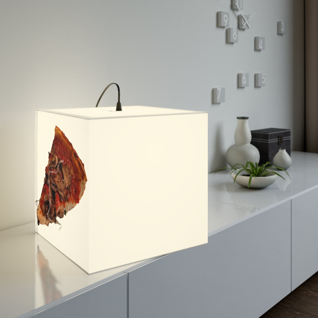 A stylish Pizza Light Cube Lamp showcasing its unique cube design, perfect for indoor decoration and personalized lighting.