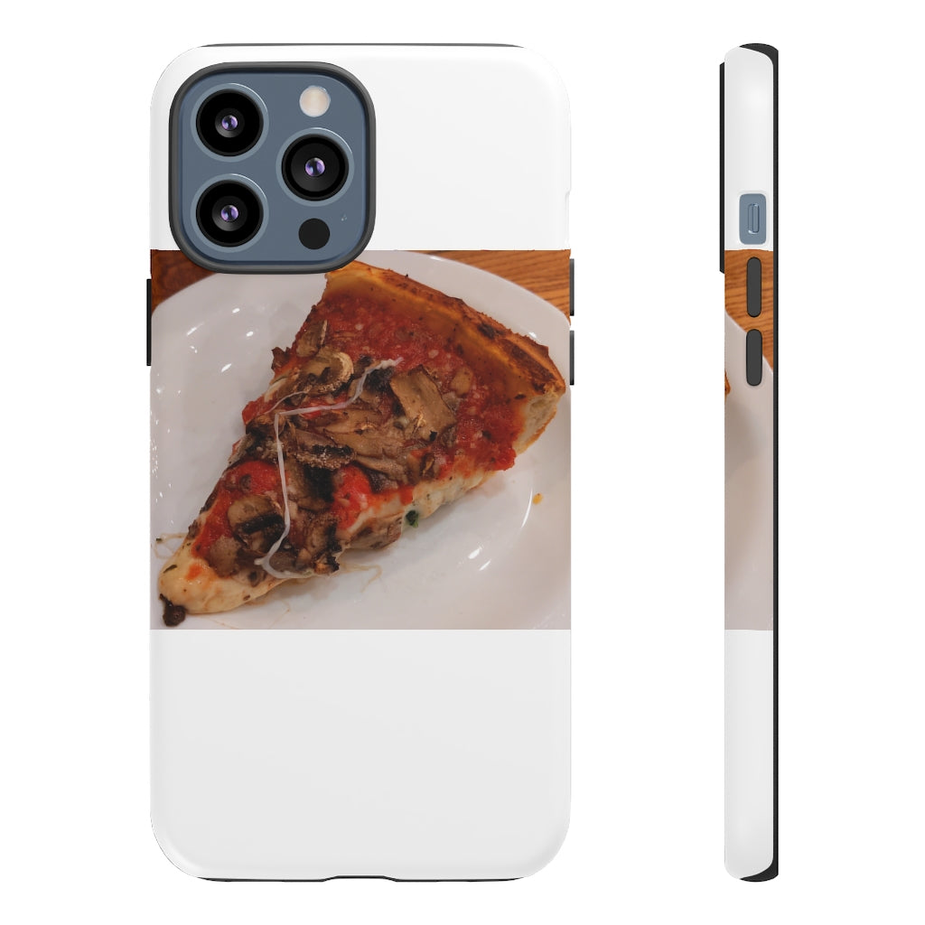 Pizza on Plate Tough Case featuring a vibrant pizza design with dual-layer protection for smartphones.