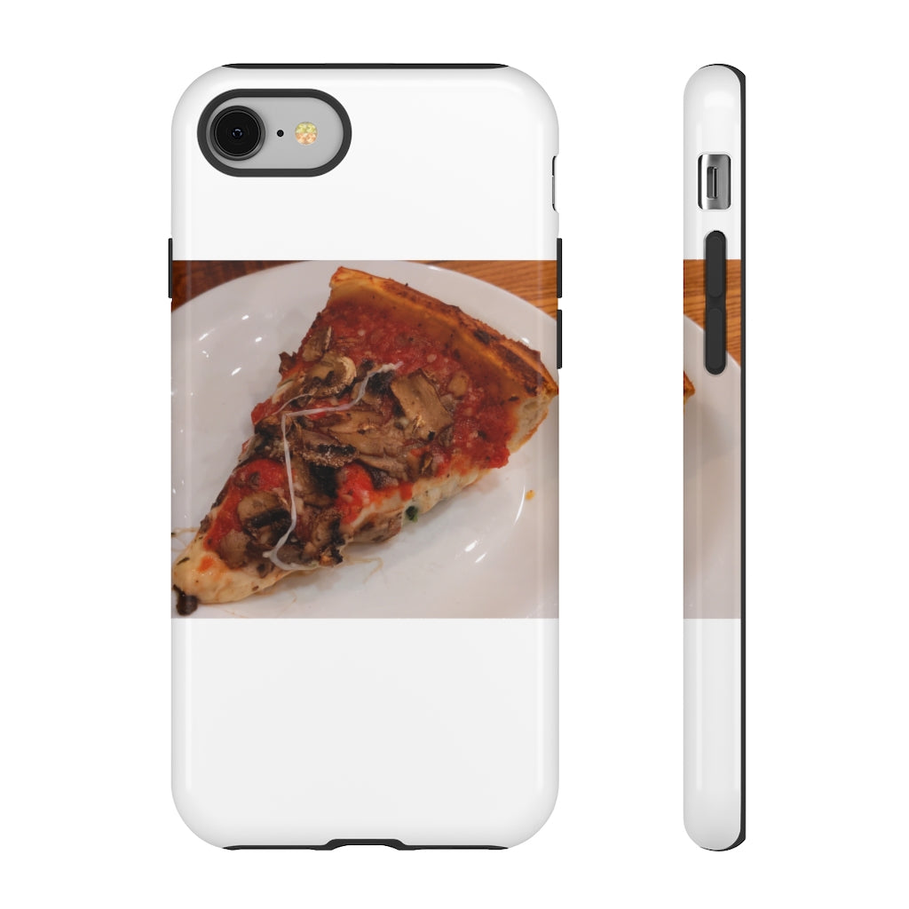 Pizza on Plate Tough Case featuring a vibrant pizza design with dual-layer protection for smartphones.