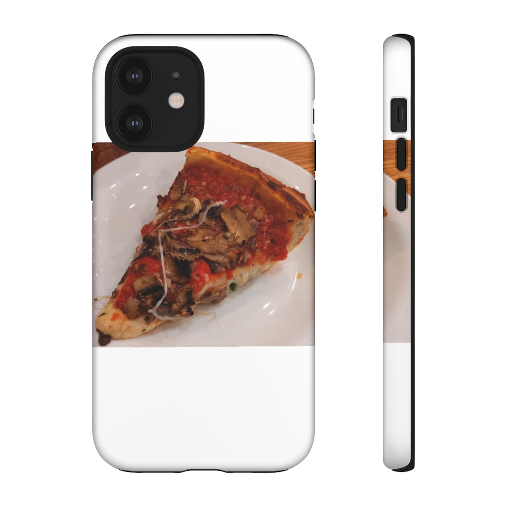 Pizza on Plate Tough Case featuring a vibrant pizza design with dual-layer protection for smartphones.