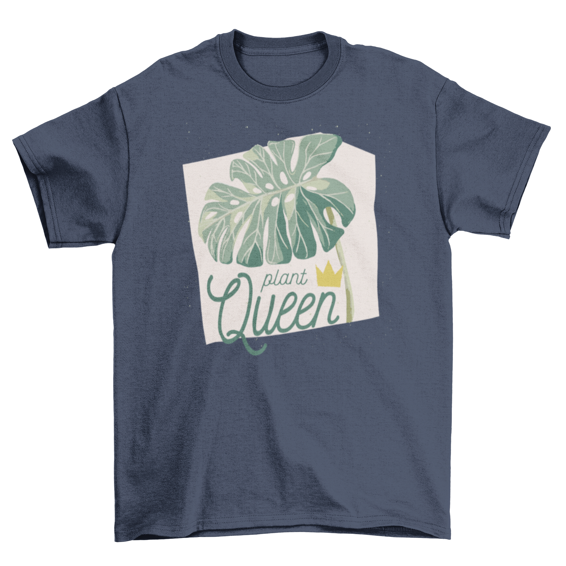 A stylish Plant Queen t-shirt featuring a leaf design and the caption 'Plant Queen', perfect for plant lovers.