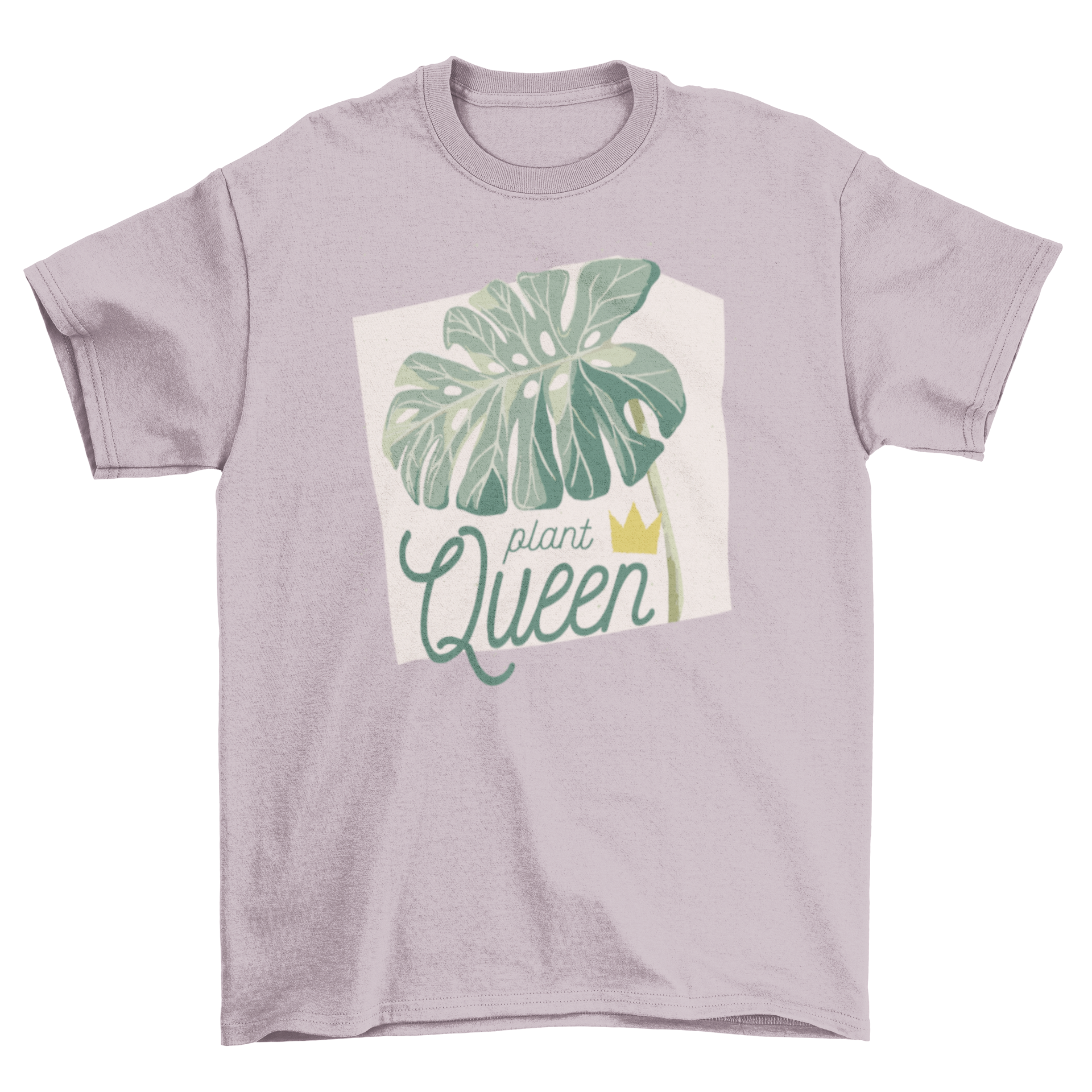 A stylish Plant Queen t-shirt featuring a leaf design and the caption 'Plant Queen', perfect for plant lovers.