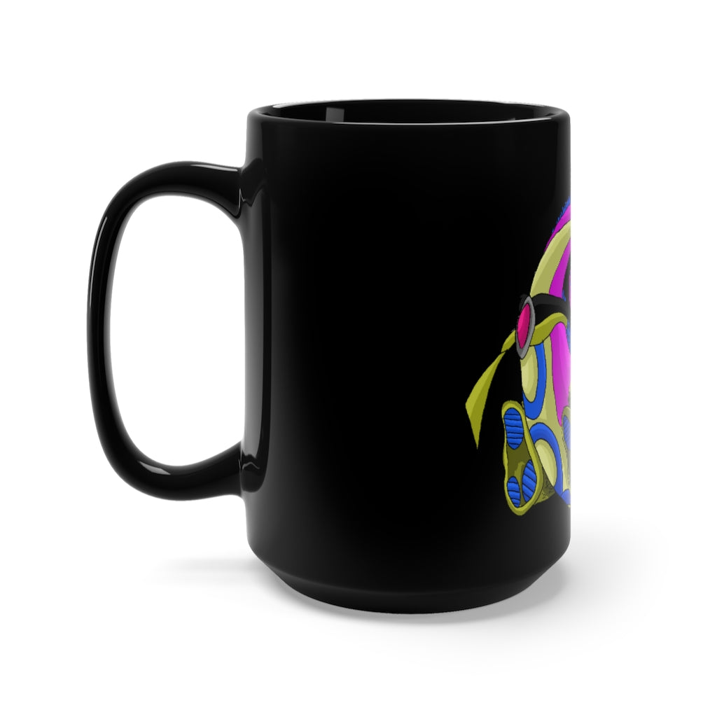 Platipus Black Mug 15oz, a stylish black ceramic mug with rounded corners and a comfortable C-handle, perfect for coffee and tea.