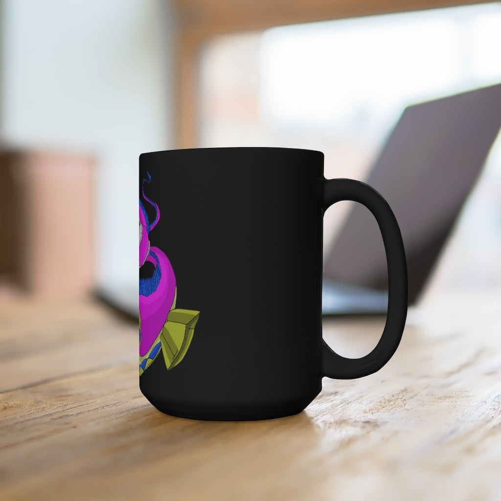 Platipus Black Mug 15oz, a stylish black ceramic mug with rounded corners and a comfortable C-handle, perfect for coffee and tea.