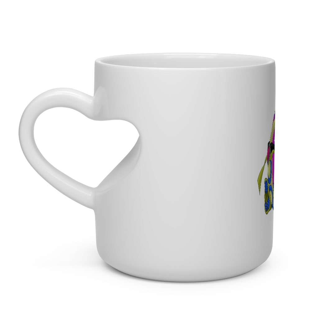 Platipus Heart Shape Mug featuring a white ceramic design with a heart-shaped handle, perfect for hot beverages.