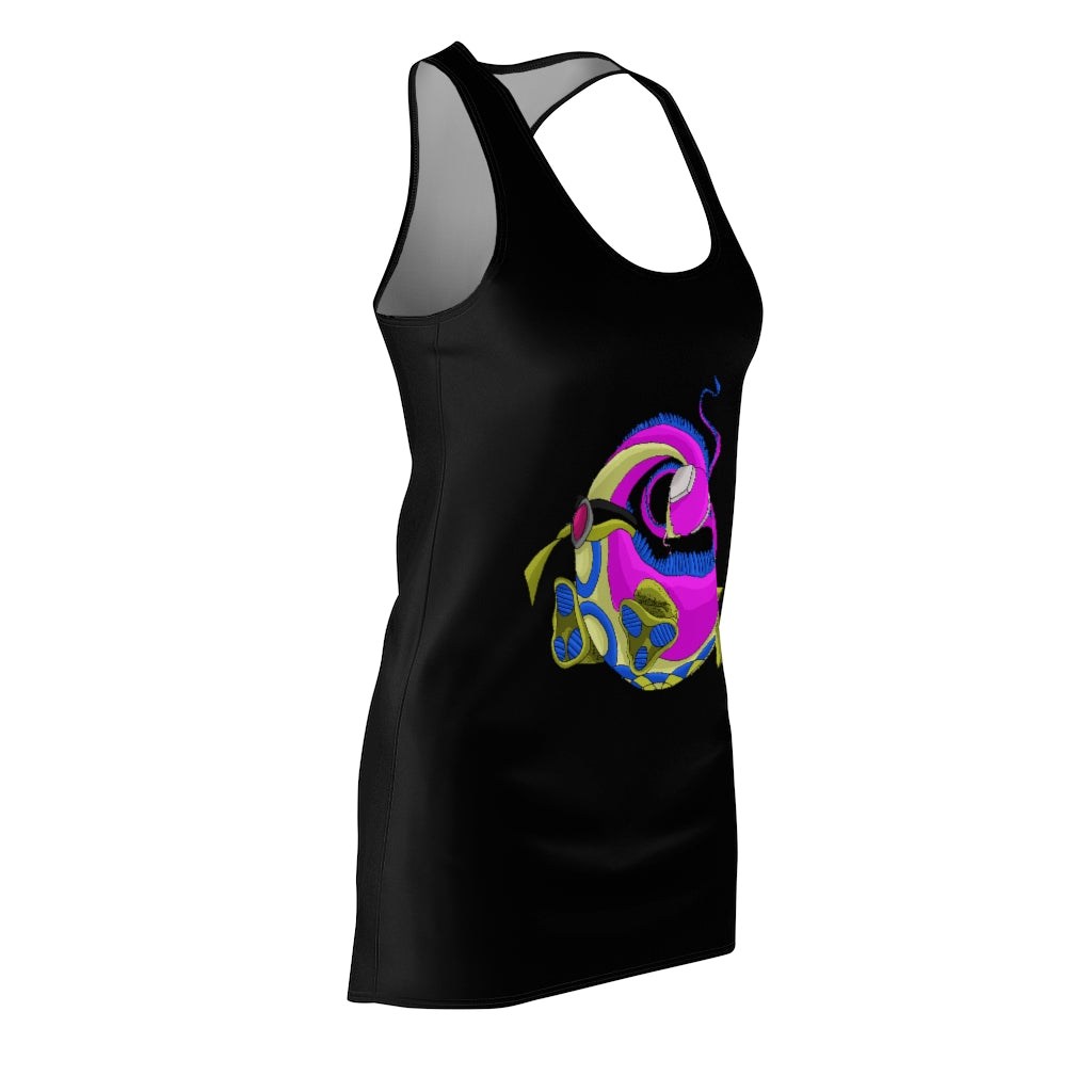 A stylish Platipus Women's Cut & Sew Racerback Dress showcasing a feminine design with a sporty racerback style, made from lightweight polyester.