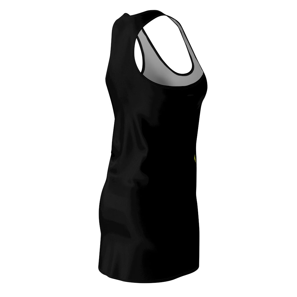 A stylish Platipus Women's Cut & Sew Racerback Dress showcasing a feminine design with a sporty racerback style, made from lightweight polyester.