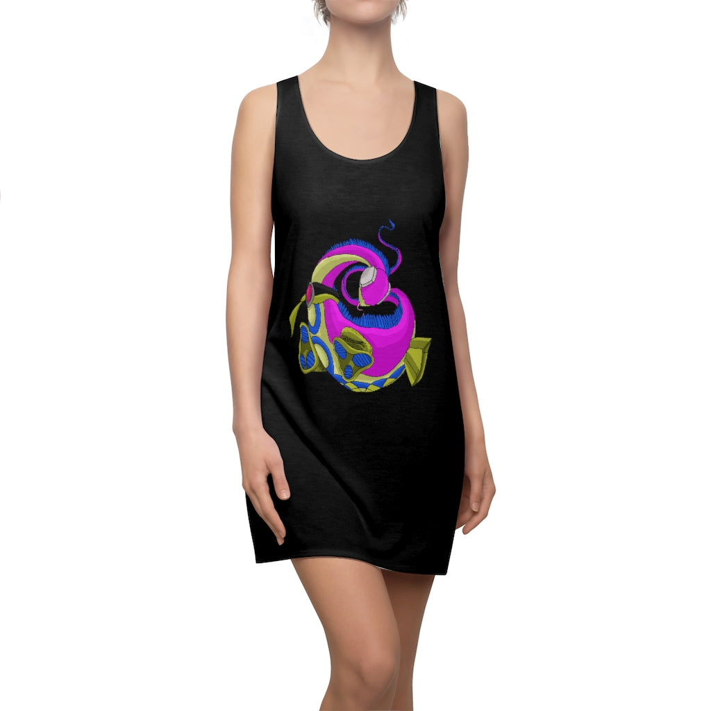 A stylish Platipus Women's Cut & Sew Racerback Dress showcasing a feminine design with a sporty racerback style, made from lightweight polyester.