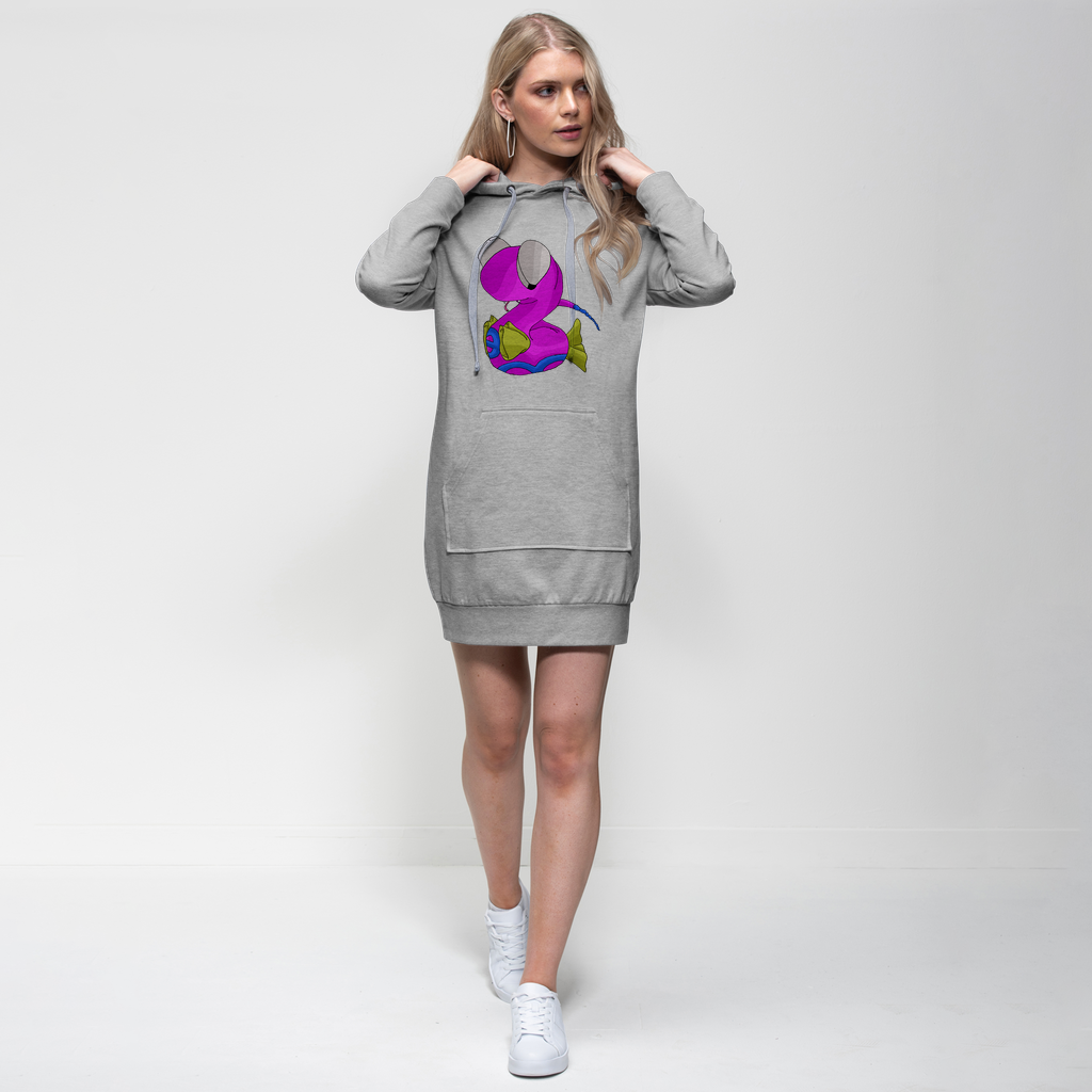 Plato Premium Adult Hoodie Dress featuring a relaxed fit, hood, and kangaroo pocket in a stylish design.