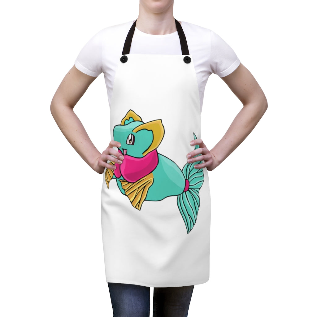 Stylish Plumo Apron made of lightweight polyester with black detachable twill straps, featuring a customizable one-sided print.